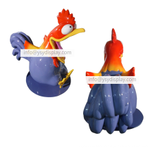 China modern art custom decorative  sculpture fiberglass lifelike garden cartoon animal chicken hen rooster statue